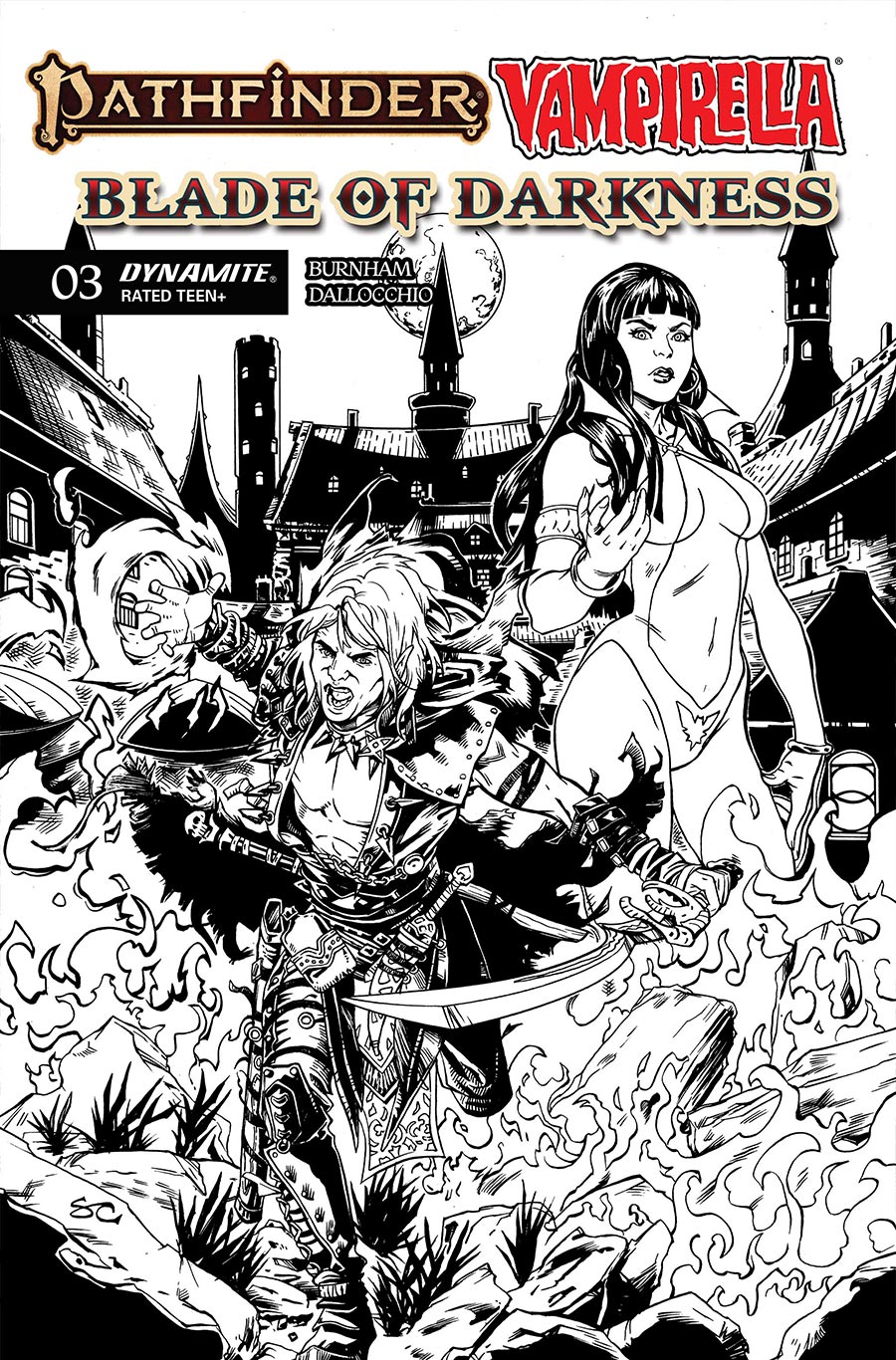 Pathfinder Vampirella Blade Of Darkness #3 Cover F Incentive Steven Cummings Line Art Cover