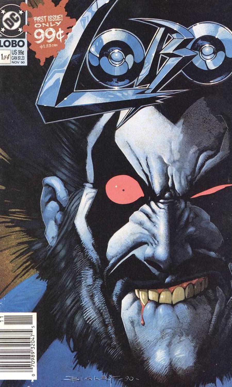Lobo #1 Cover E Newsstand Edition Signed By Alan Grant No COA