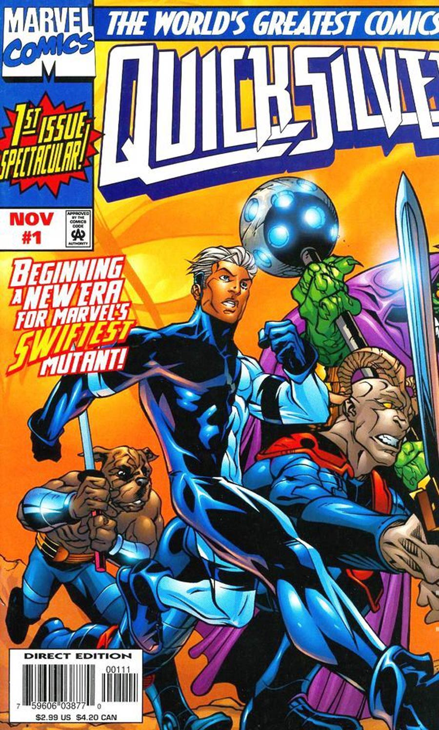 Quicksilver #1 Cover B DF Signed By Tom Peyer With COA