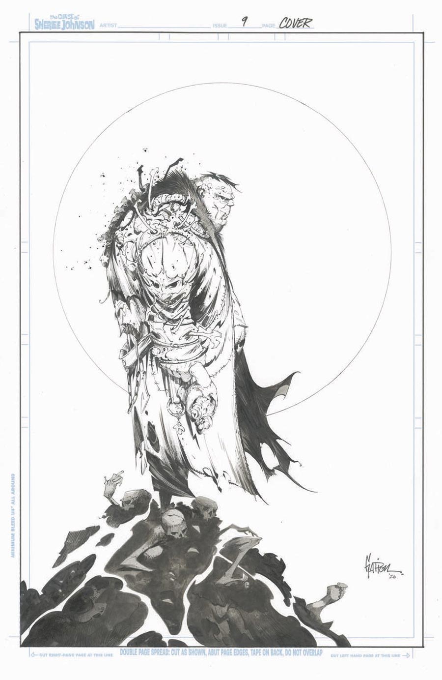 Curse Of Sherlee Johnson #9 Cover C Variant Jonathan Glapion Black & White Virgin Cover (Spawn Universe)
