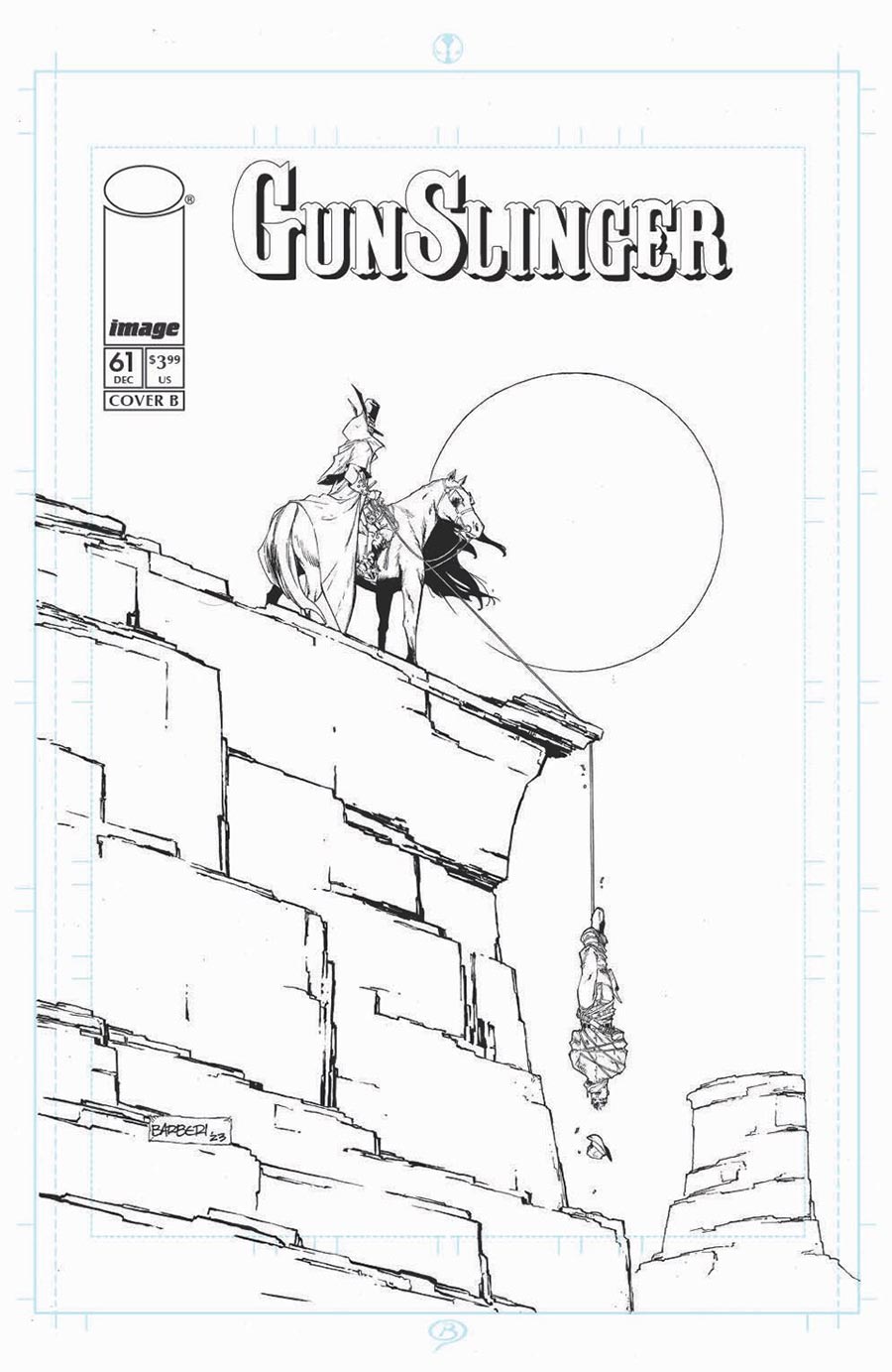Gunslinger Spawn #61 Cover B Variant Carlo Barberi Black & White Cover