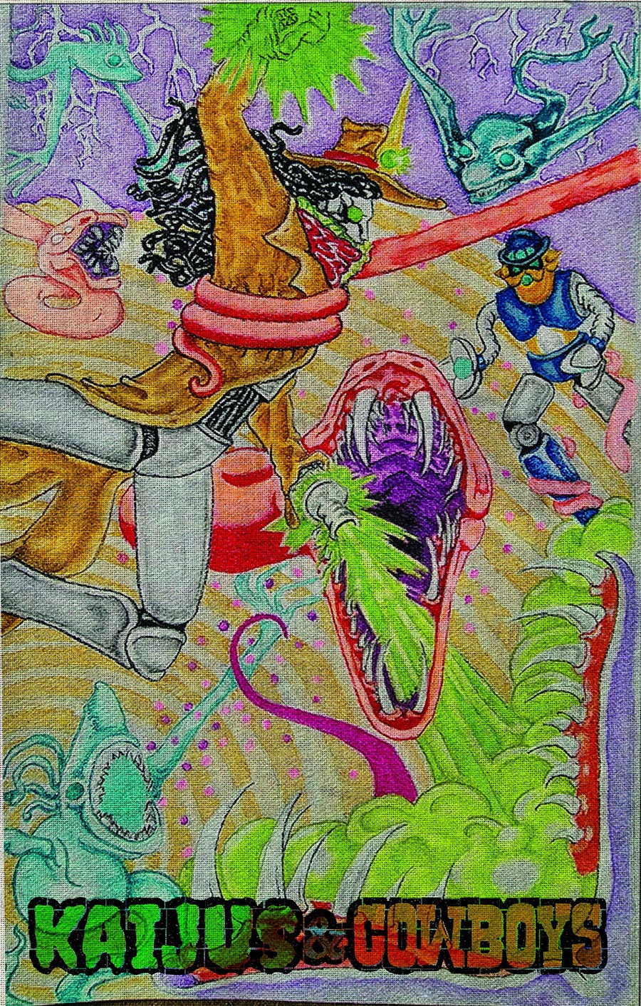 Kaijus & Cowboys #3 Cover C Variant Heather Ewers Tapestry Cover