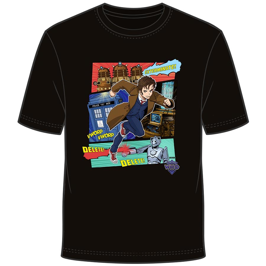 Doctor Who Tenth Doctor Manga T-Shirt Large