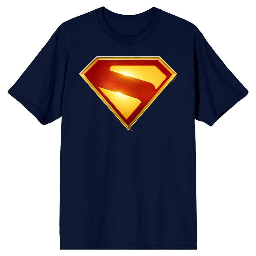 Superman Logo Navy Blue Men T-Shirt Large