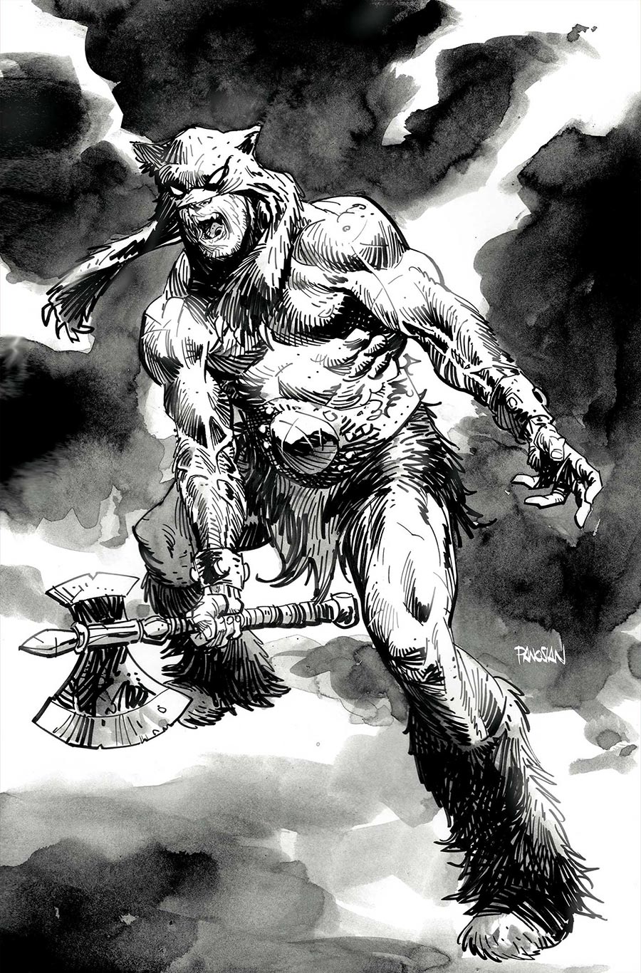 Fire And Ice Darkwolf #5 Cover O Incentive Dan Panosian Line Art Virgin Cover
