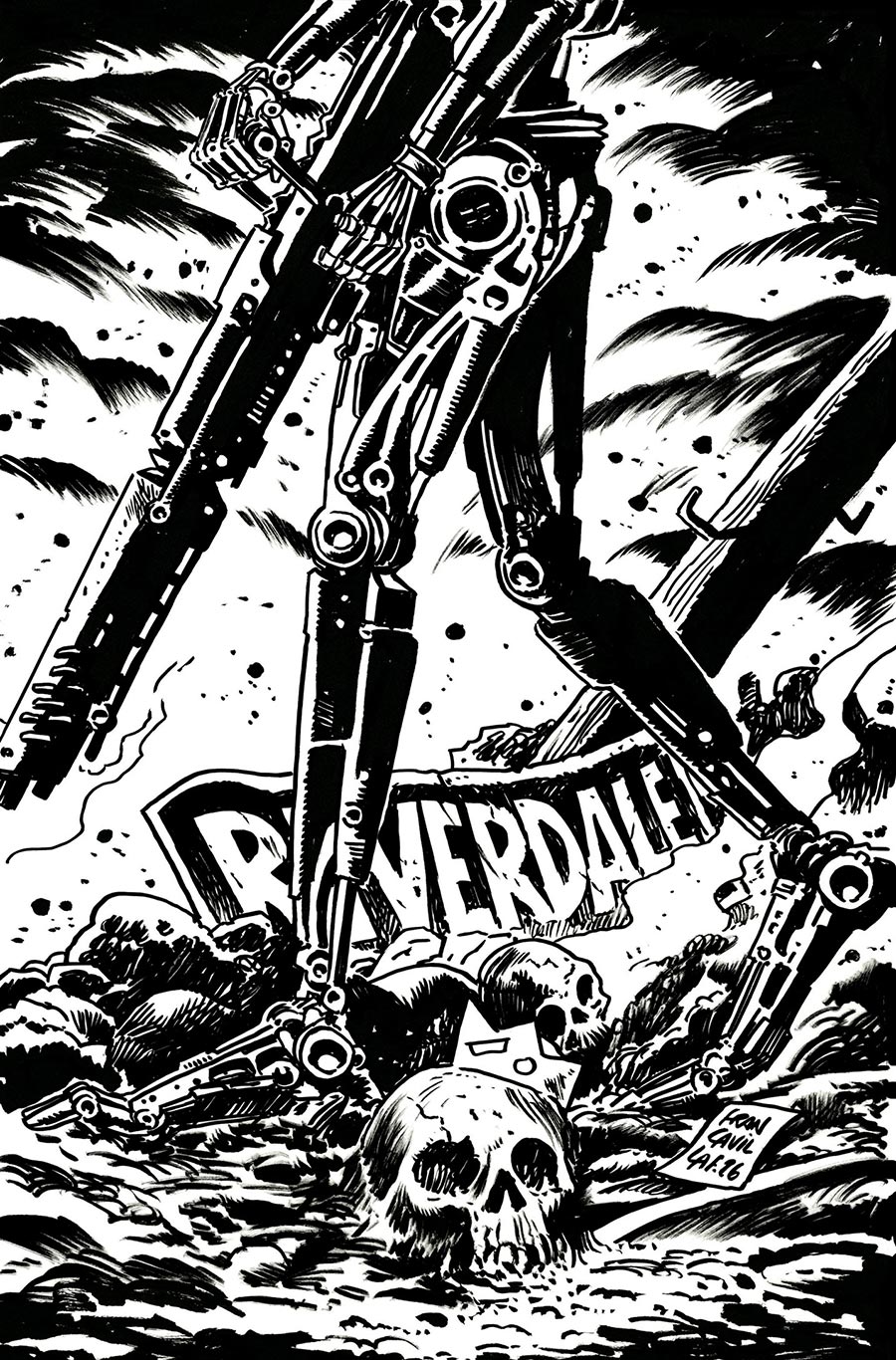 Archie vs The Terminator #2 Cover L Incentive Francesco Francavilla Line Art Virgin Cover