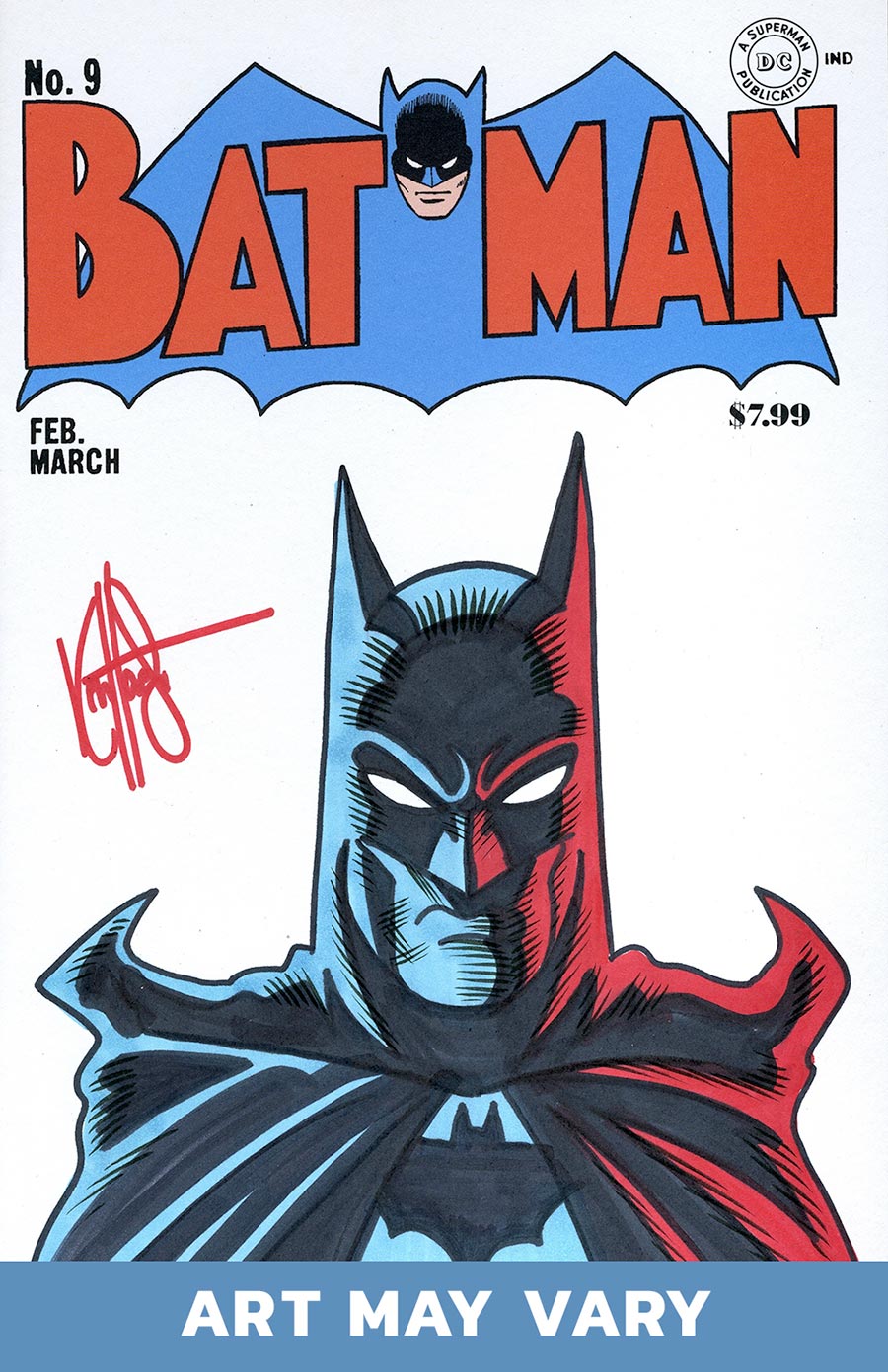Batman #9 Facsimile Edition Cover D DF Blank Variant Signed & Remarked By Ken Haeser With A Batman Hand-Drawn Sketch (Filled Randomly)