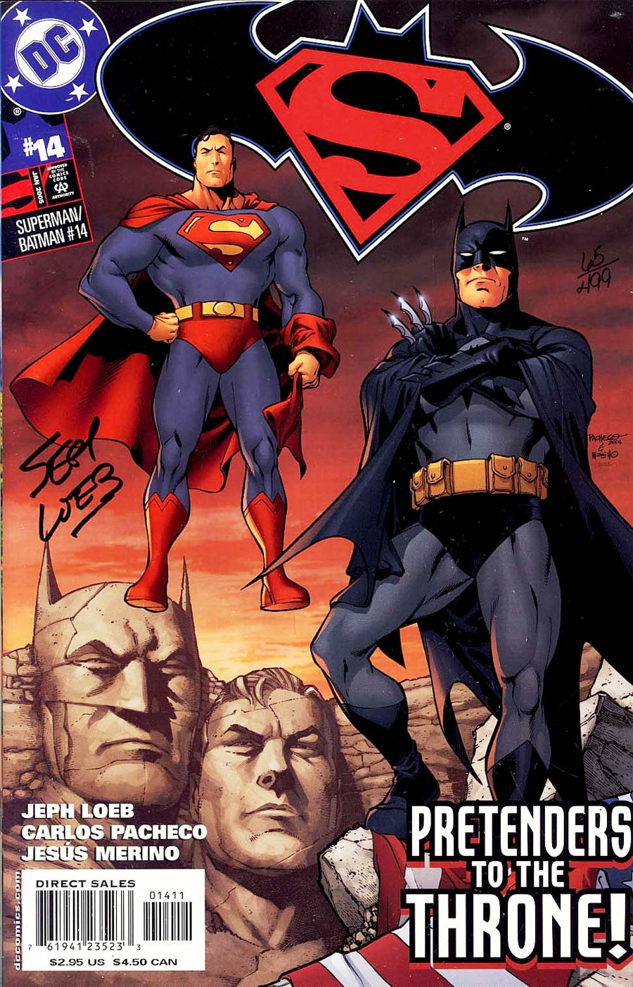Superman Batman #14 Cover B DF Signed By Jeph Loeb