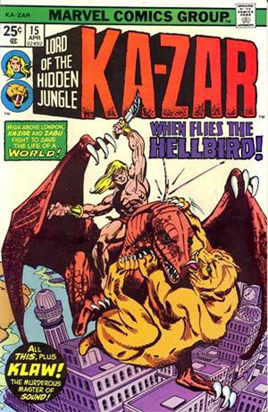 Ka-Zar #15 Cover A 25-Cent Regular Edition