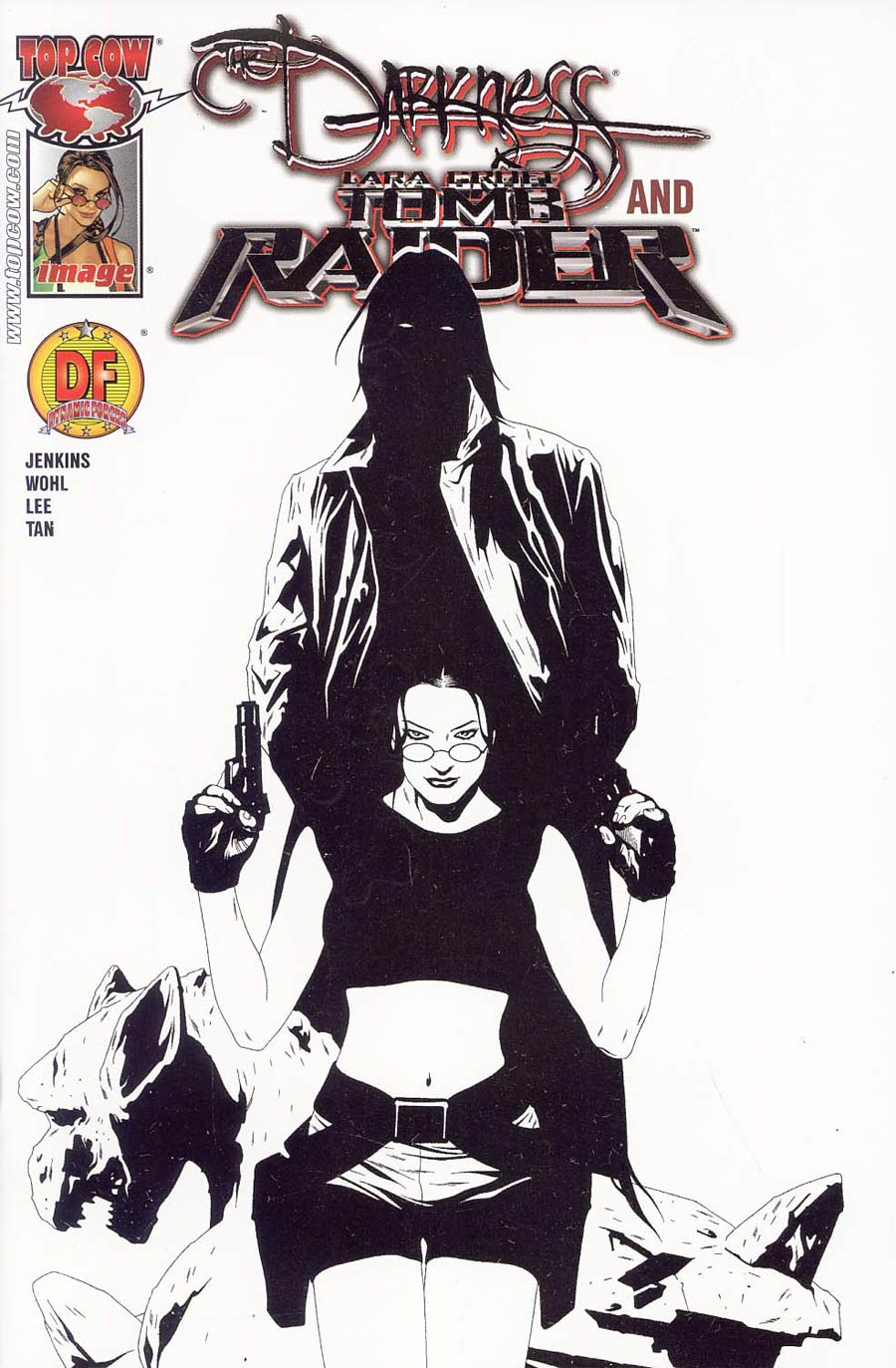 Darkness And Tomb Raider #1 Cover C DF Exclusive Black & White Foil Cover