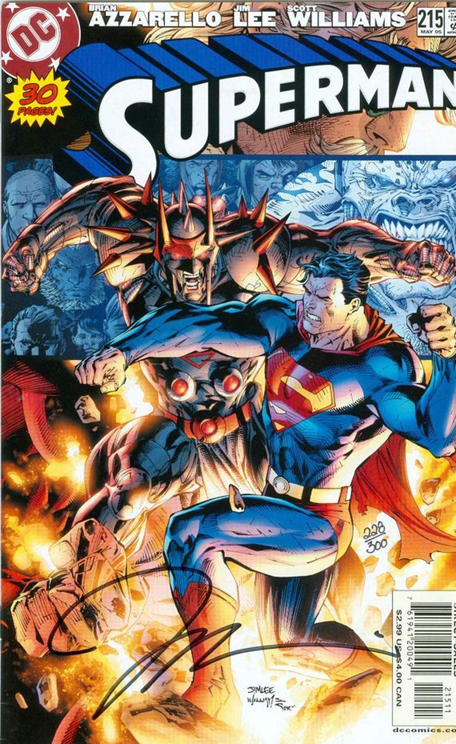 Superman Vol 2 #215 Cover C DF Signed By Jim Lee