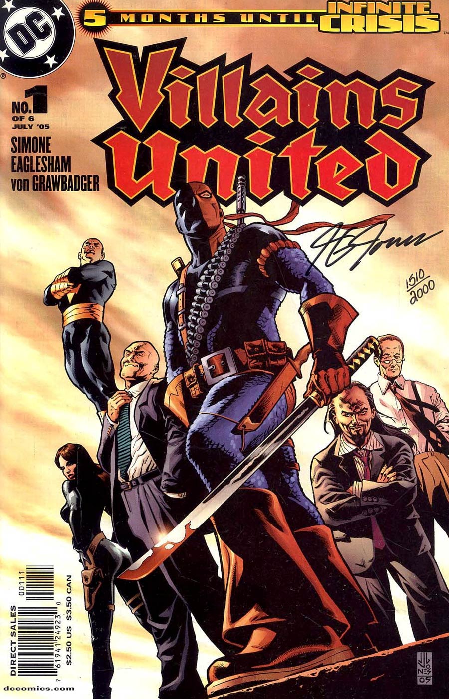 Villains United #1 Cover E DF Signed By JG Jones