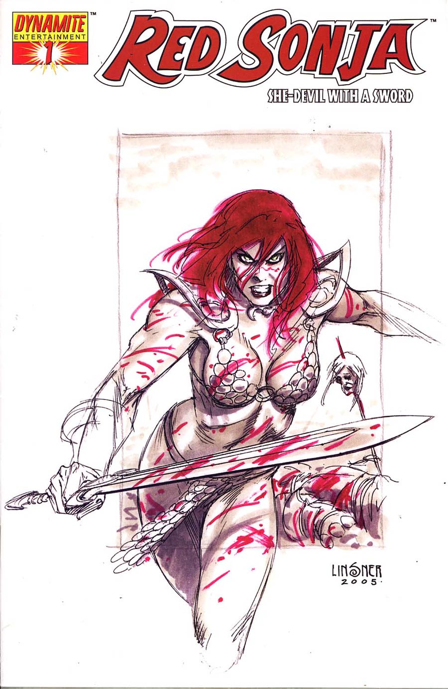 Red Sonja Vol 4 #1 Cover H Incentive Linsner Sketch Cvr