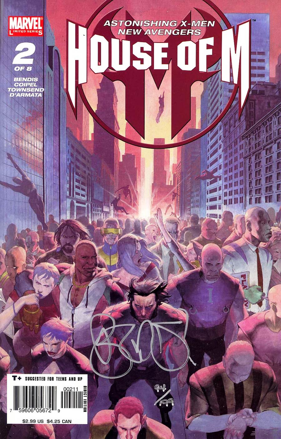 House Of M #2 Cover C DF Signed By Brian Michael Bendis