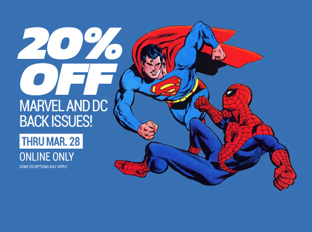 20% off Marvel & DC back issues