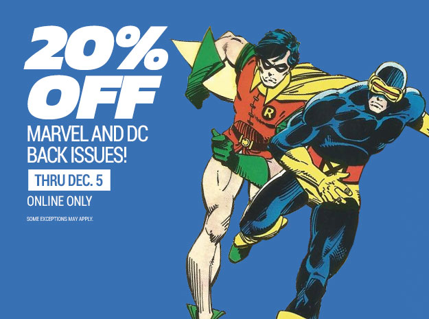 20% off DC & Marvel back issues