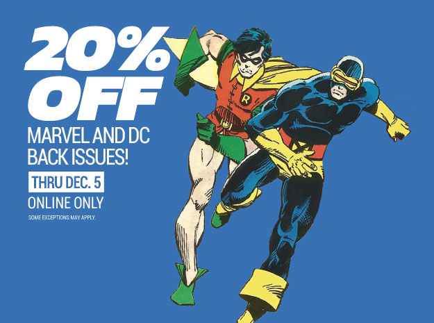 20% off DC & Marvel back issues