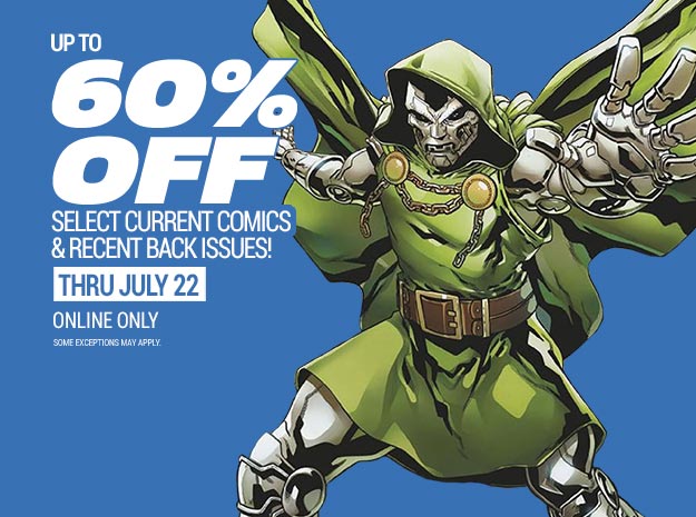 Up to 60% off current comics & recent back issues!