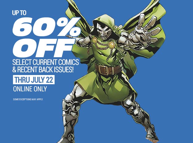 Up to 60% off current comics & recent back issues!
