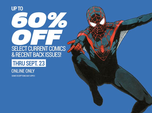 Up to 60% off select current comics & recent back issues