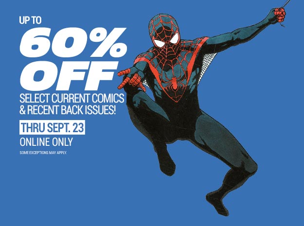 Up to 60% off select current comics & recent back issues